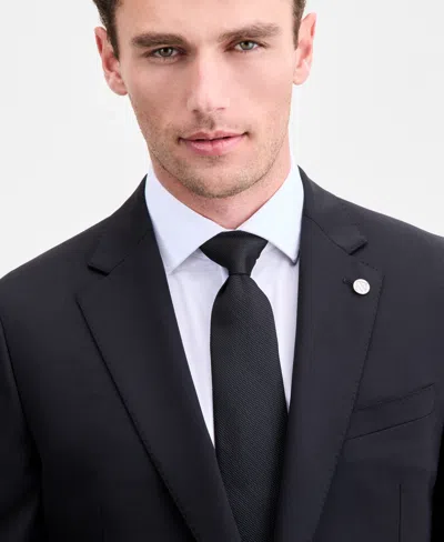 Ted By Ted Baker Men's Modern-fit Black Solid Wool-blend Suit Separate Jacket In Black