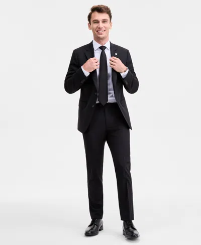 Ted By Ted Baker Men's Modern-fit Black Solid Wool-blend Suit Separate Jacket In Black