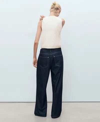 Mango Fine Knit Sweater Vest In White