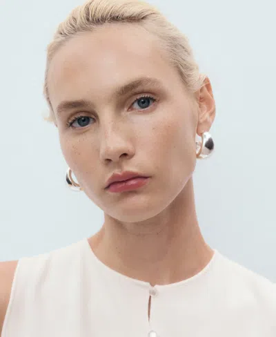 Mango Fine Knit Sweater Vest In White