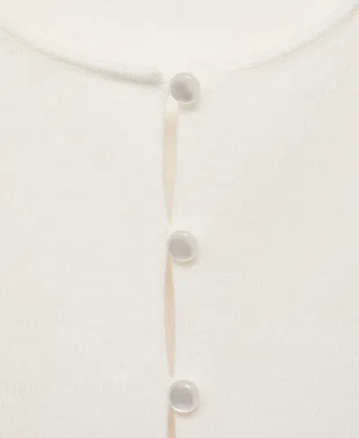 Mango Fine Knit Sweater Vest In White