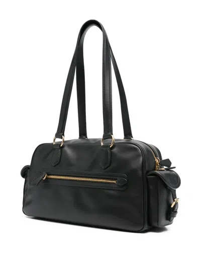 Miu Miu Leather Shoulder Bag Double Handles In Black