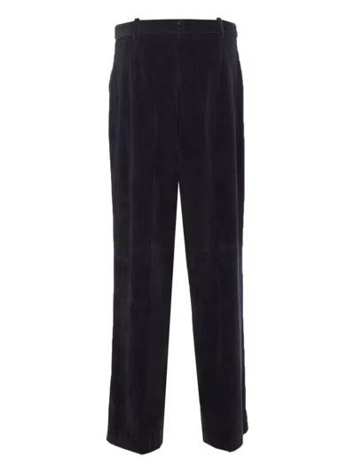 Circolo 1901 Flared Fit Trousers With Pinstripes And Pockets In Black