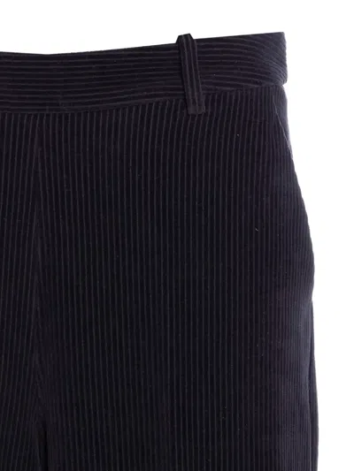 Circolo 1901 Flared Fit Trousers With Pinstripes And Pockets In Black