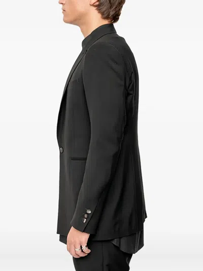 Devoa Single-button Tailored Suit Jacket In Black