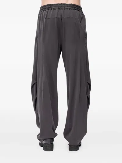 Devoa Drawstring Wide-leg Trousers In Gray