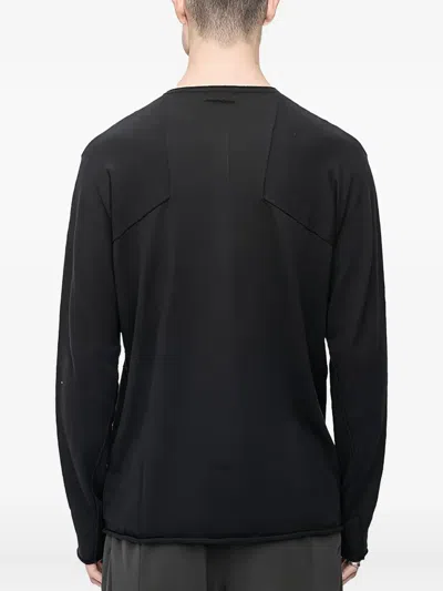 Devoa Henley-neck Long-sleeve Sweater In Black