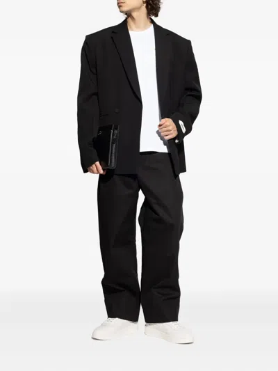 Jacquemus Fernando Double-breasted Padded-shoulder Blazer In Black