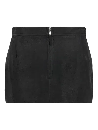 Rick Owens Layered Side Slit Mini Skirt In Black