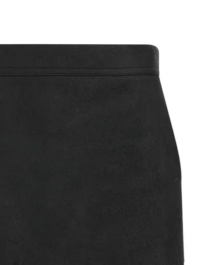 Rick Owens Layered Side Slit Mini Skirt In Black
