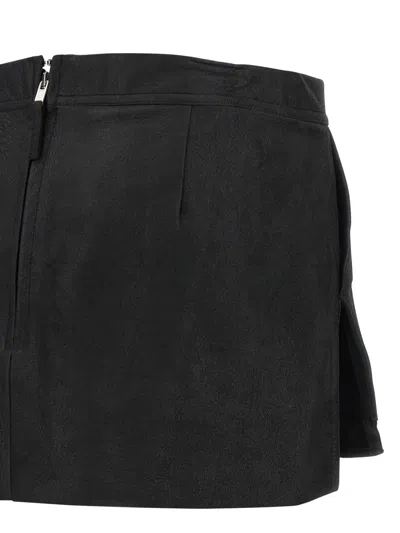 Rick Owens Layered Side Slit Mini Skirt In Black