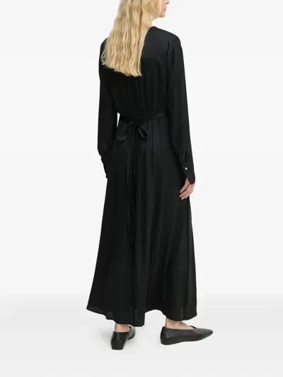Marc O'polo Wrap-front Side-split Midi Dress In Black