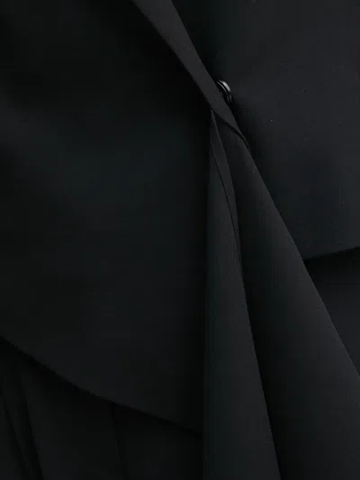 Sandro Ferrone Asymmetric Draped Blazer In Black