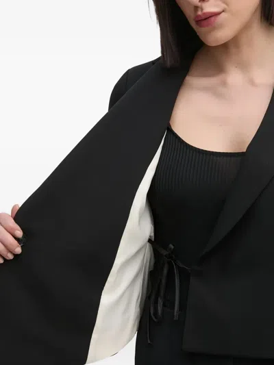 Sandro Ferrone Asymmetric Draped Blazer In Black