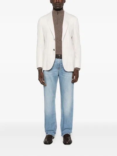 Eleventy Two-button Patch-pocket Blazer In White