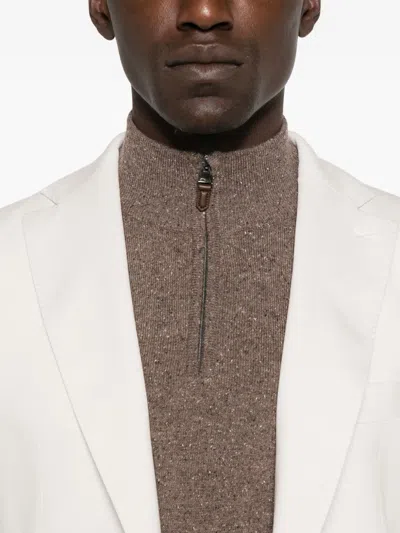 Eleventy Two-button Patch-pocket Blazer In White