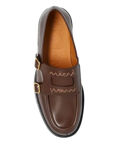 Marni 20mm Leather Loafers In Brown