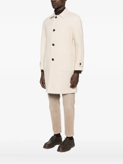 Eleventy Patch-pocket Single-breasted Coat In Neutral