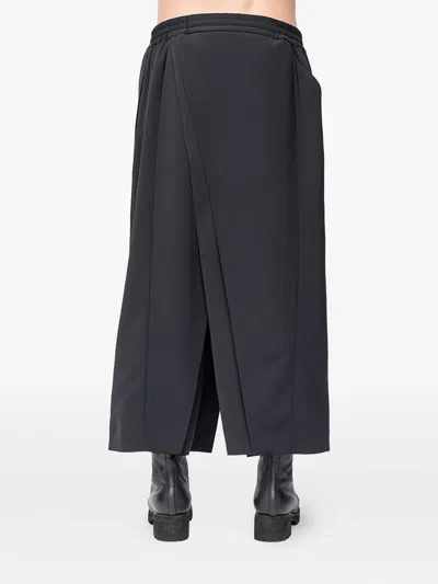 Devoa Wrap-front Drawstring Trousers In Black
