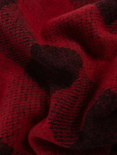 Dsquared2 Checked Fringed Scarf In Red