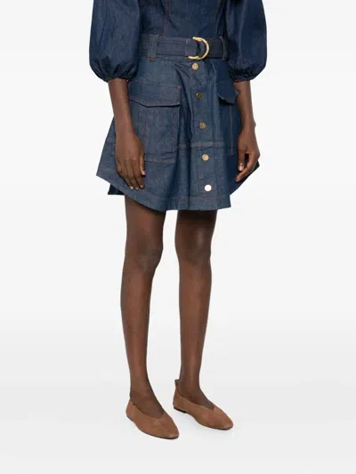 Zimmermann Skirt In Blue Denim In Blue