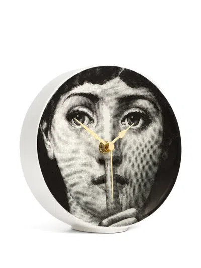 Fornasetti Tema E Variazioni Silenzio Desk Clock In Gray