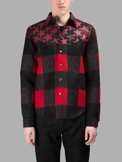 Shop Valentino Red/black Checked Jacket