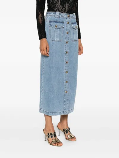 Zimmermann 'denim Pencil' Skirt In Blue