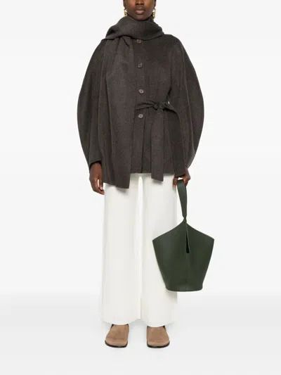 P.a.r.o.s.h Belted Buttoned Coat In Brown