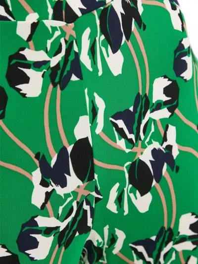 Diane Von Furstenberg Brooklyn Printed Flared Pants In Green