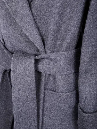 Joseph Belted Wool Coat In Gray