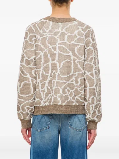 Vitelli Patterned Zip-front Cardigan In Neutral