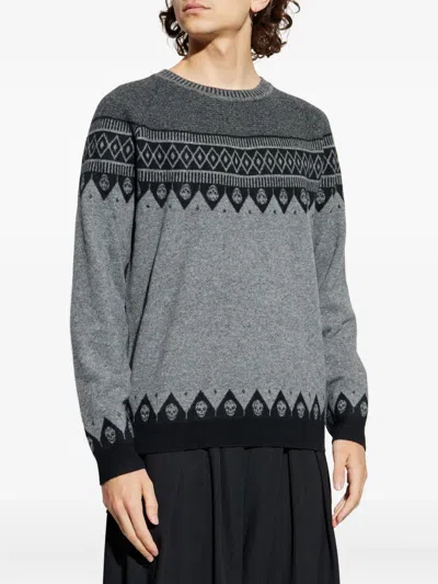 Alexander Mcqueen Mcqueen 'skull' Sweater In Gray