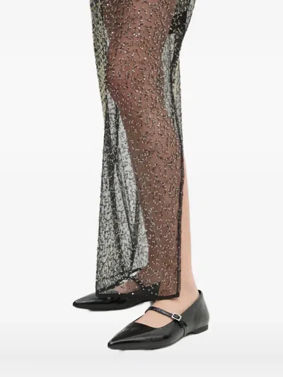Samsoe & Samsoe Beaded Mesh Skirt In Black