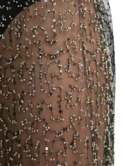 Samsoe & Samsoe Beaded Mesh Skirt In Black