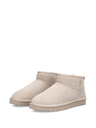 Liu •jo Pull-tab Suede-leather Boots In Neutral