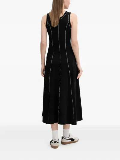 Desigual Sleeveless A-line Midi Dress In Black