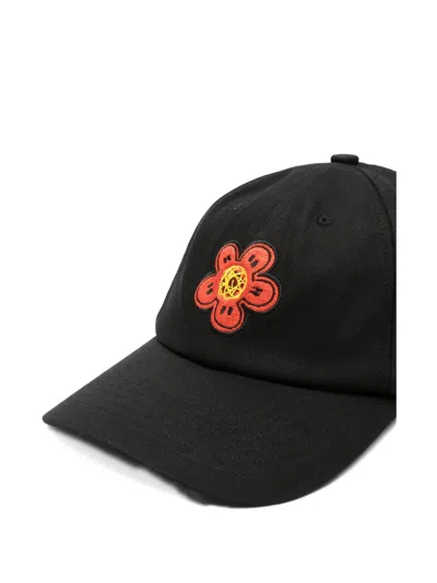 Kenzo Flower-embroidered Baseball Cap In Black