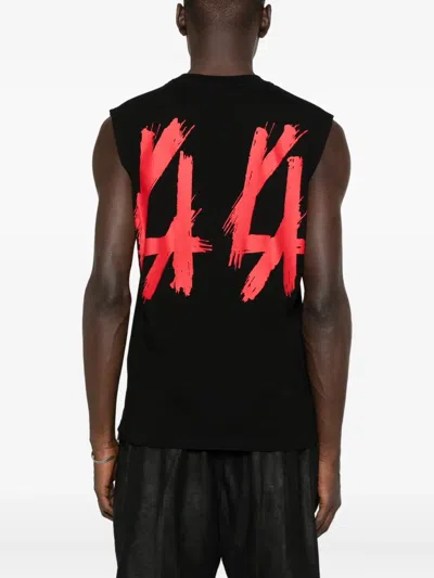44 Label Group Graphic-print Cotton Vest In Black