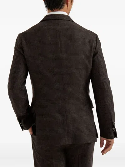 Brunello Cucinelli Check Blazer In Brown