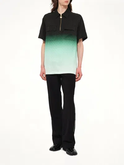 Casablanca Shirt With All-over Monogram Print In Black