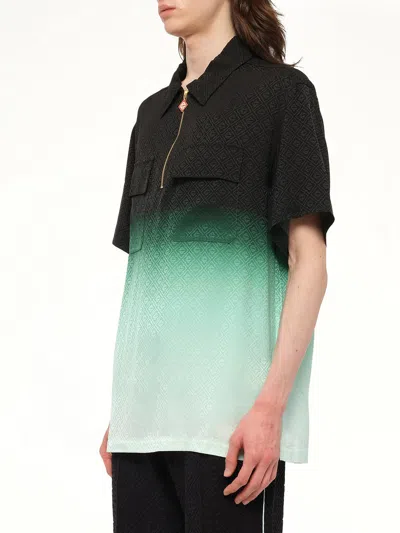 Casablanca Shirt With All-over Monogram Print In Black