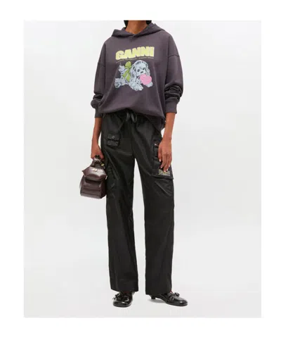 Ganni Isoli Oversized Phantom Sweatshirt In Gray