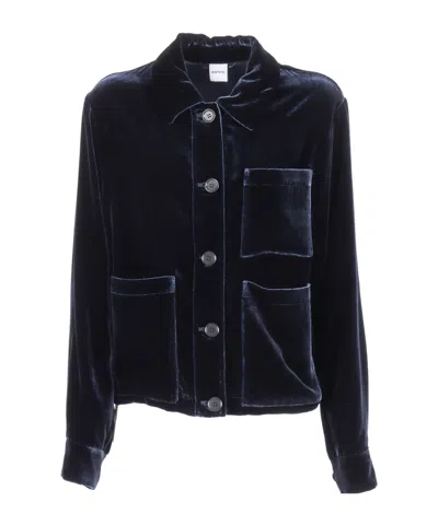 Aspesi Button-down Long-sleeved Casual Jacket In Blue