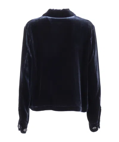 Aspesi Button-down Long-sleeved Casual Jacket In Blue