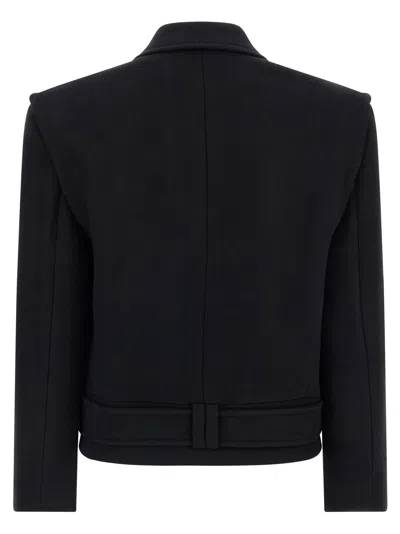 Balmain Tailored Coat With Double-breasted Design In Black