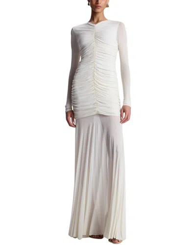 A.l.c Fawn Ruched Column Gown In White