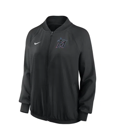 Nike Women's Black Arizona Diamondbacks Authentic Collection Team Raglan Performance Full-zip Jacket In Black