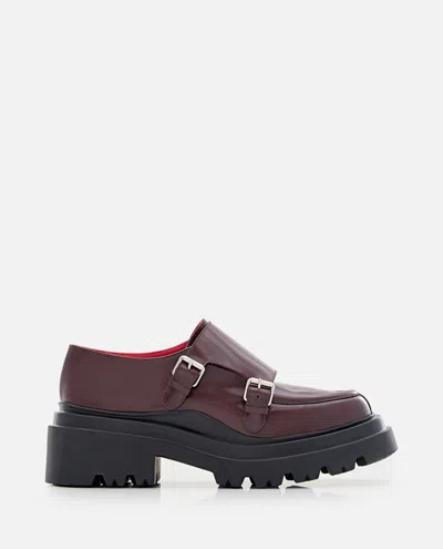 Plan C Loafers With Buckles In Red