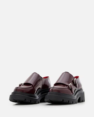Plan C Loafers With Buckles In Red